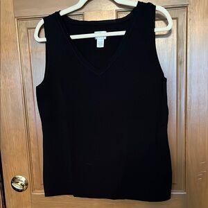 Chico’s Black Sleeveless V-neck Knit Top
